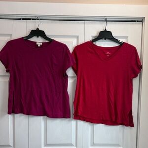 J. Jill Magenta + Fuschia Short Sleeve Tees XLP Boho Versatile Breathable